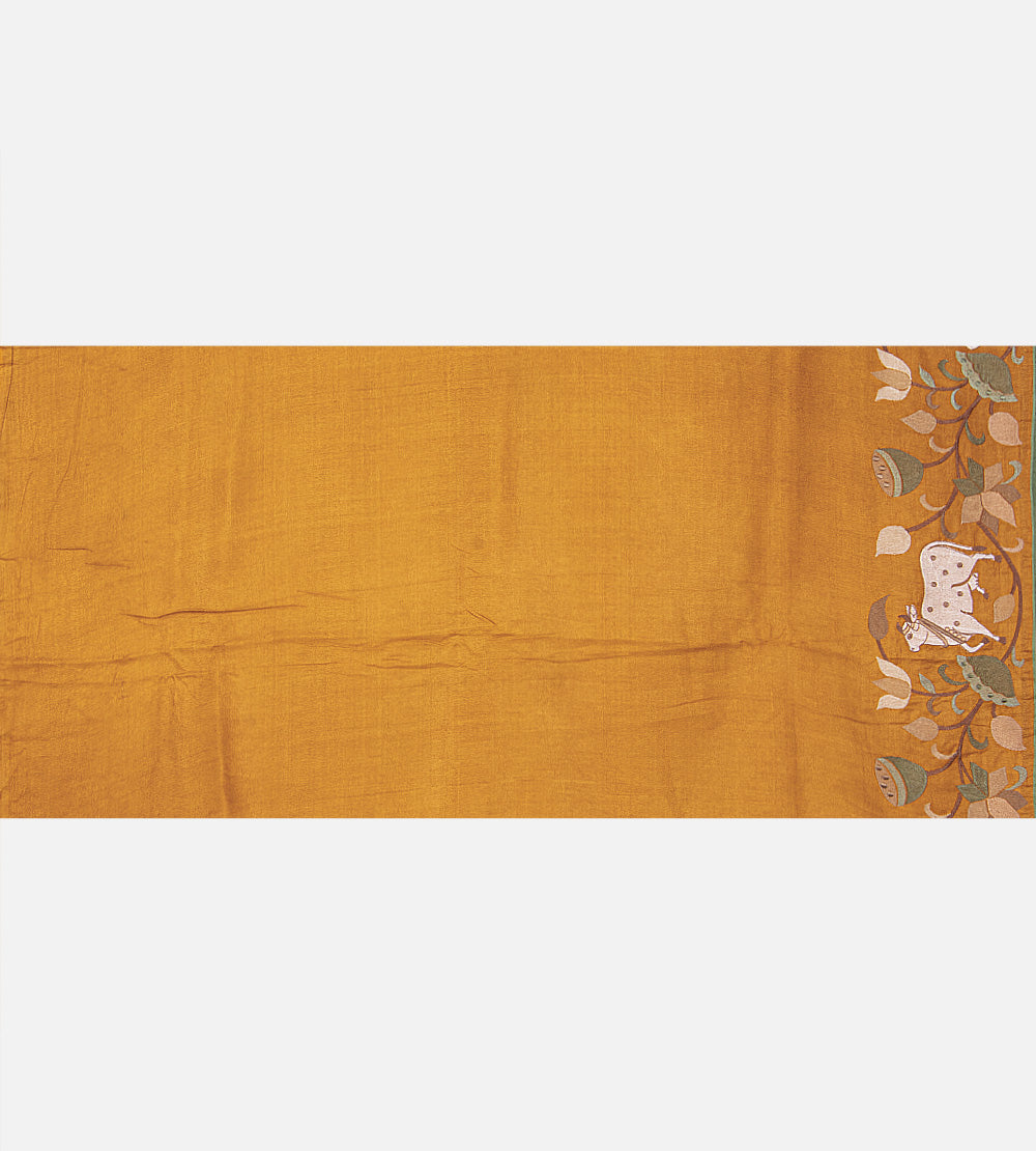 Yellow Tussar Saree