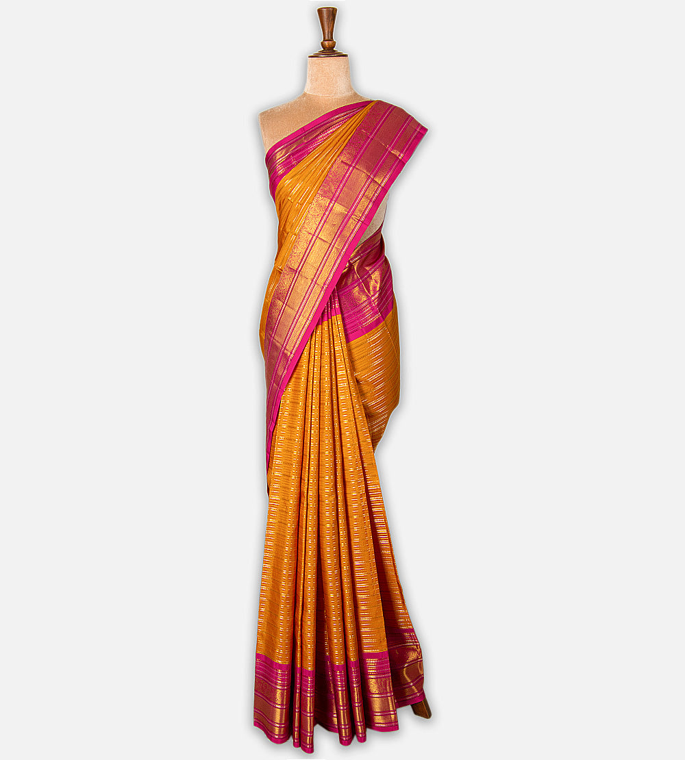 Yellow Kanchipuram Silk Saree