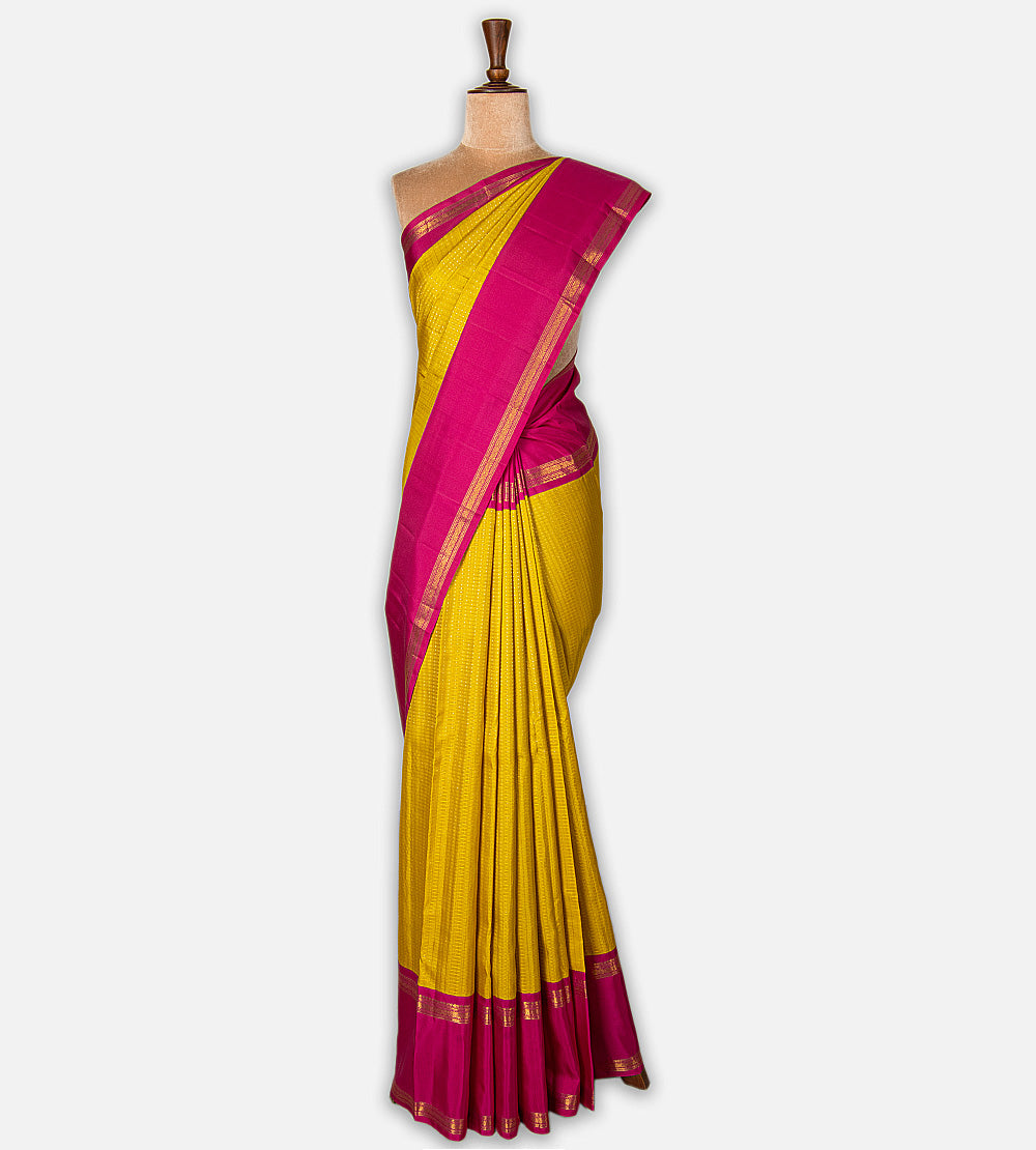 Yellow Kanchipuram Silk Saree