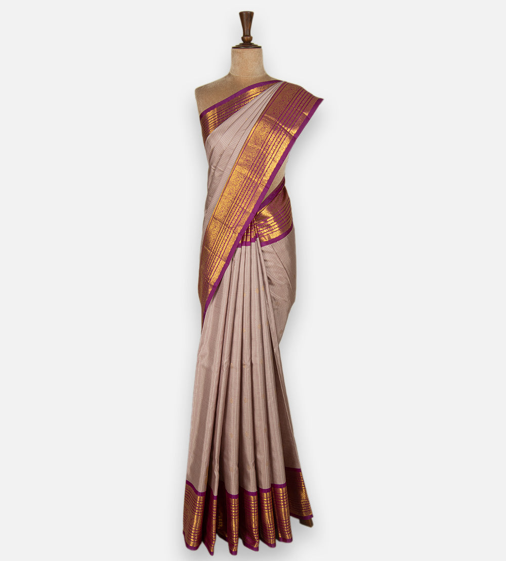 Dusty Mauve Kanchipuram Silk Saree