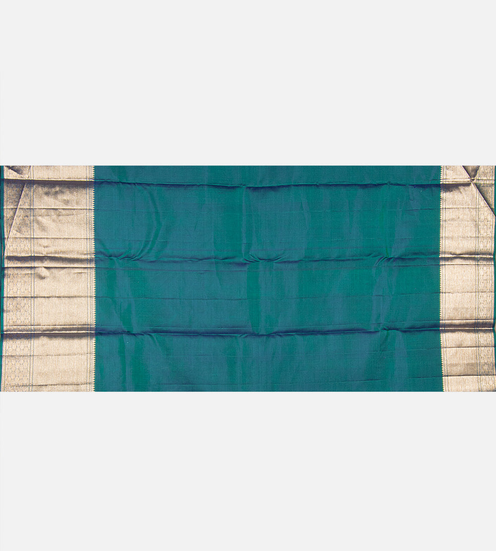 Peacock Blue Kanchipuram Silk Saree
