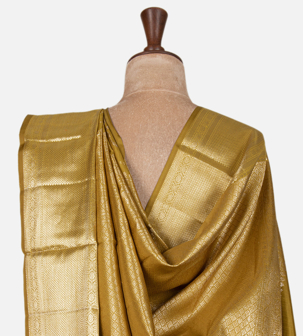 Gold Colour Kanchipuram Silk Saree