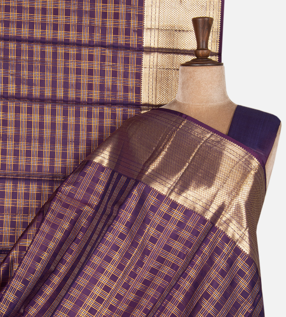 Purple Kanchipuram Silk Saree