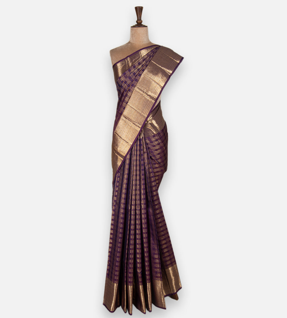 Purple Kanchipuram Silk Saree
