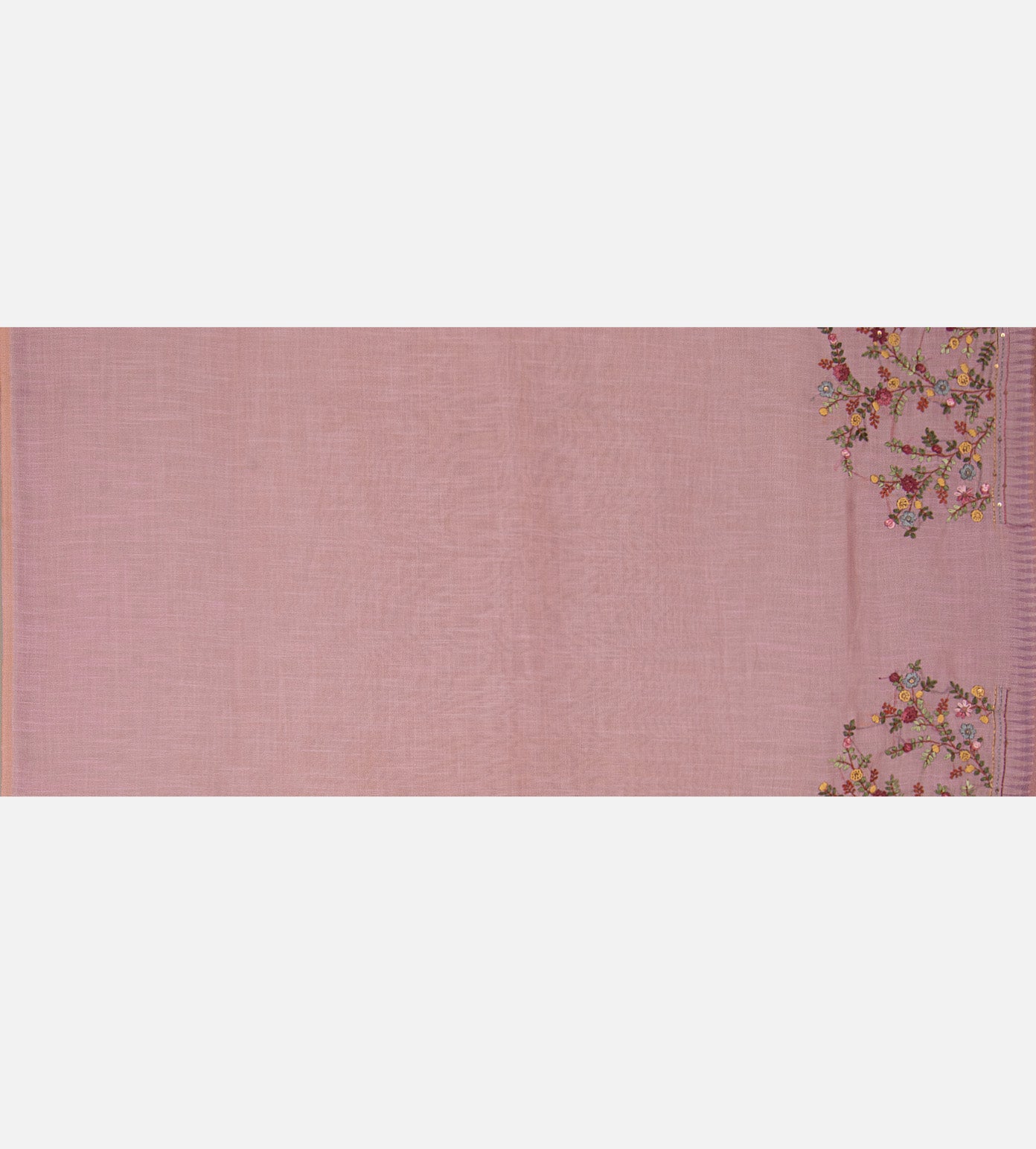 Light Peach Linen Cotton Saree