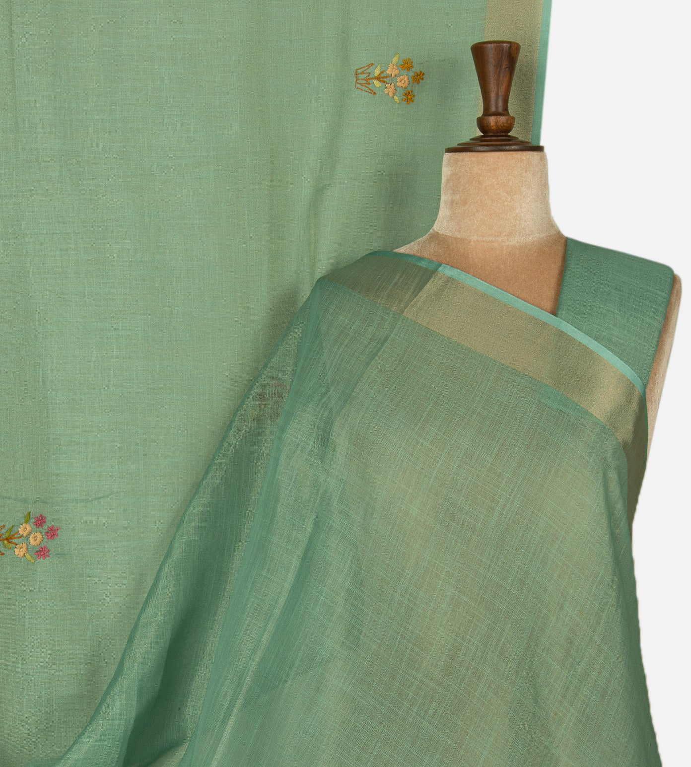 Blue Linen Cotton Saree