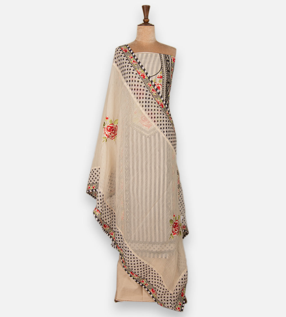 Light Beige Mul Cotton Salwar