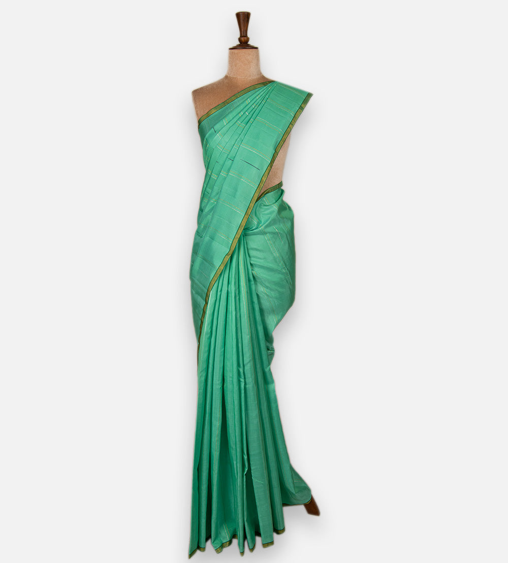 Turquoise Green Kanchipuram Silk Saree
