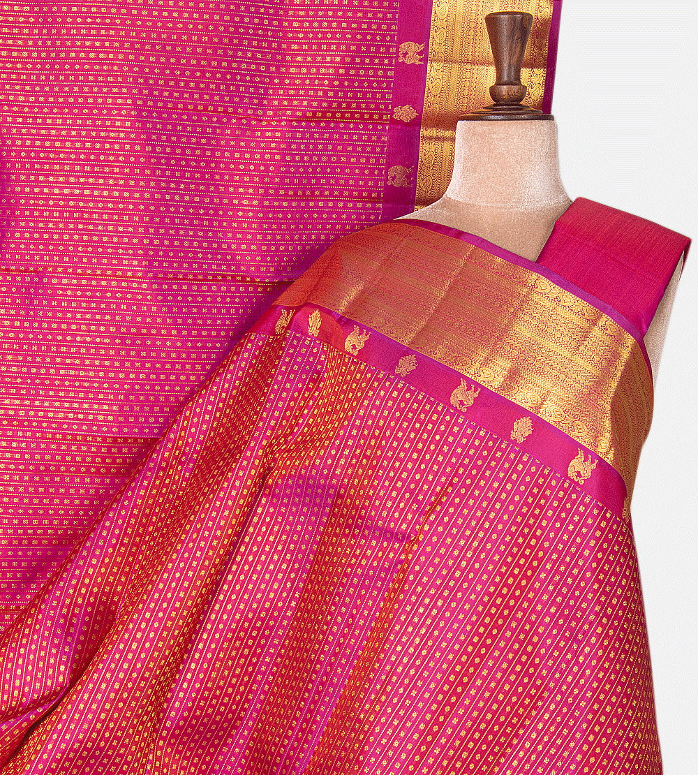 Pink Kanchipuram Silk Saree
