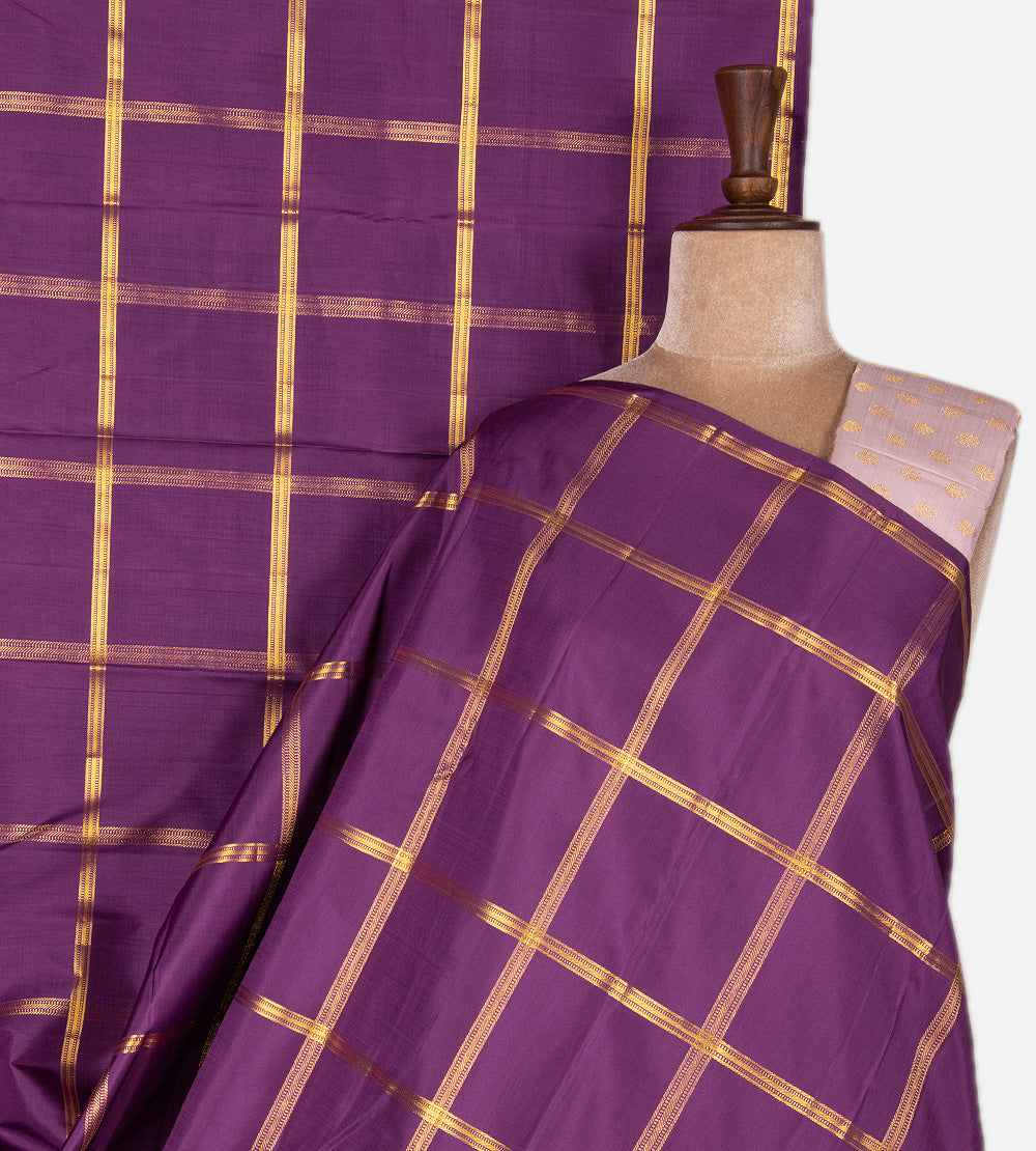 Purple Kanchipuram Silk Saree