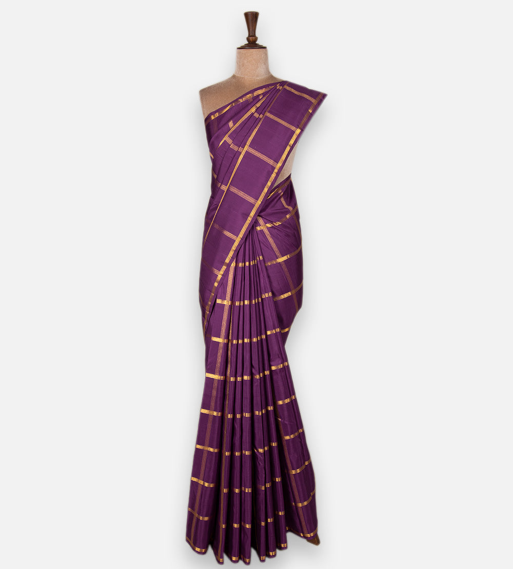 Purple Kanchipuram Silk Saree