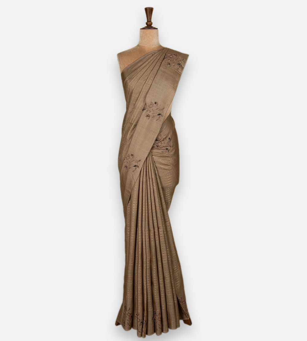 Light Brown Tussar Saree
