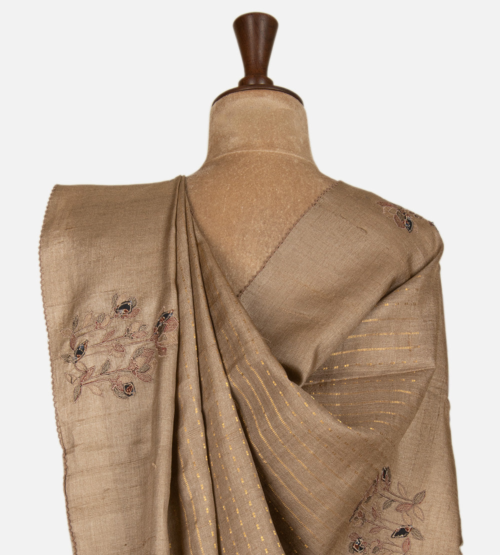 Light Brown Tussar Saree