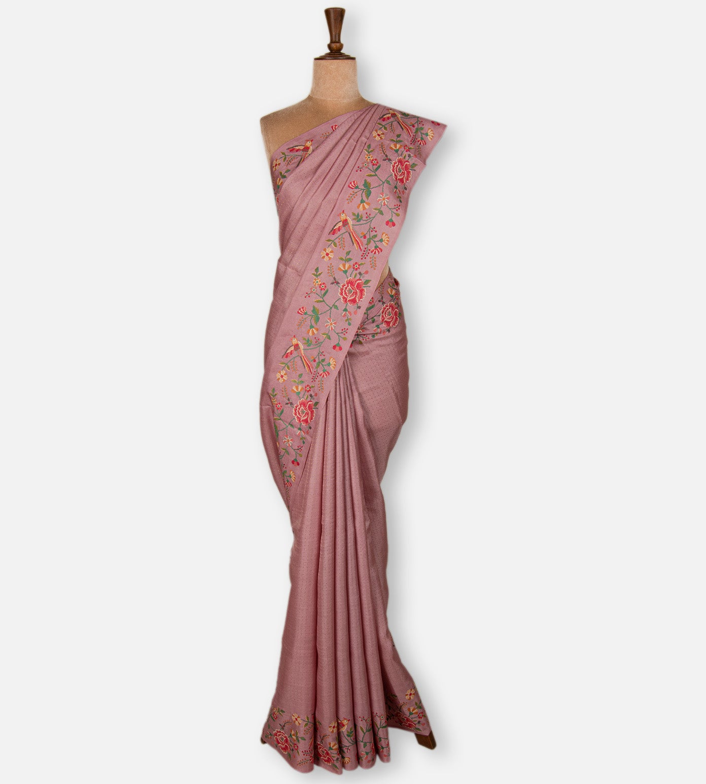 Pink Tussar Saree