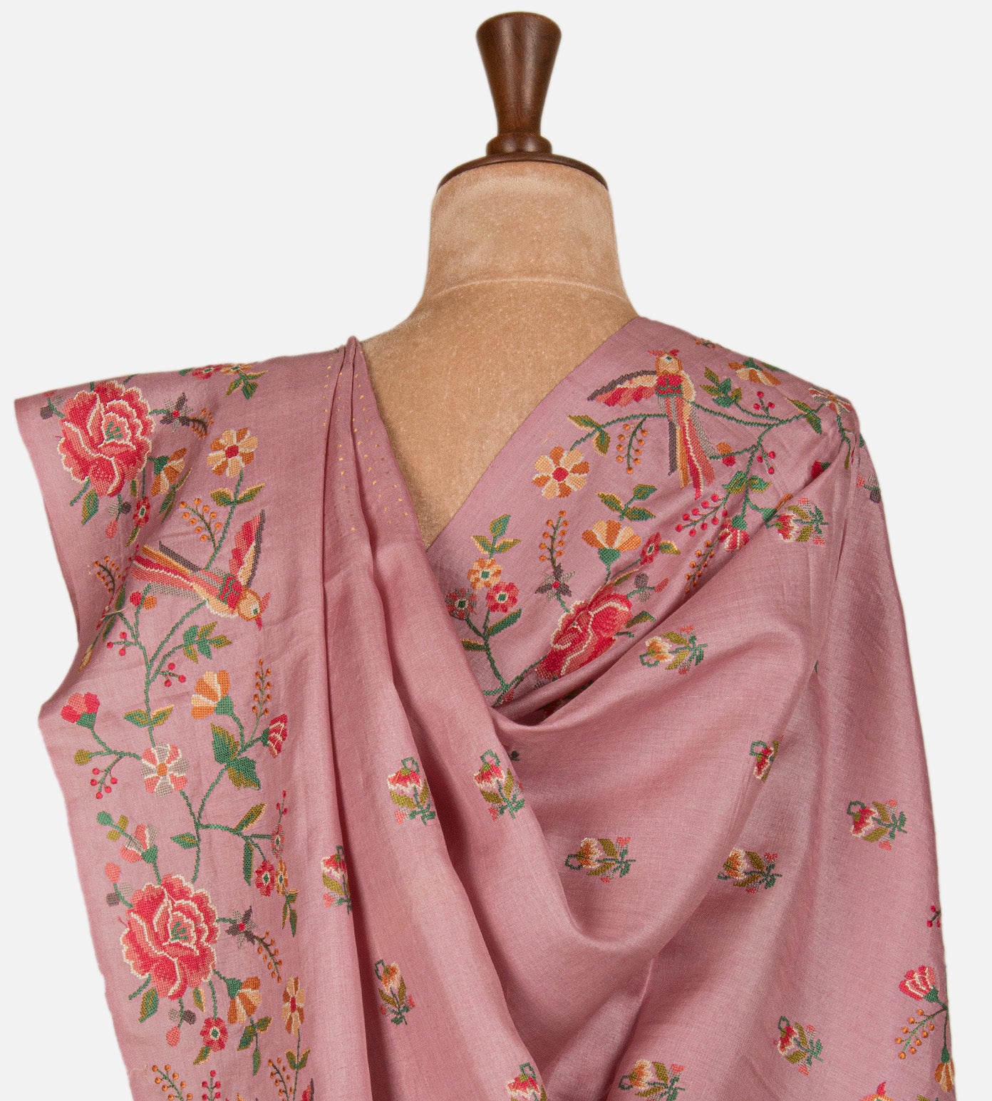 Pink Tussar Saree
