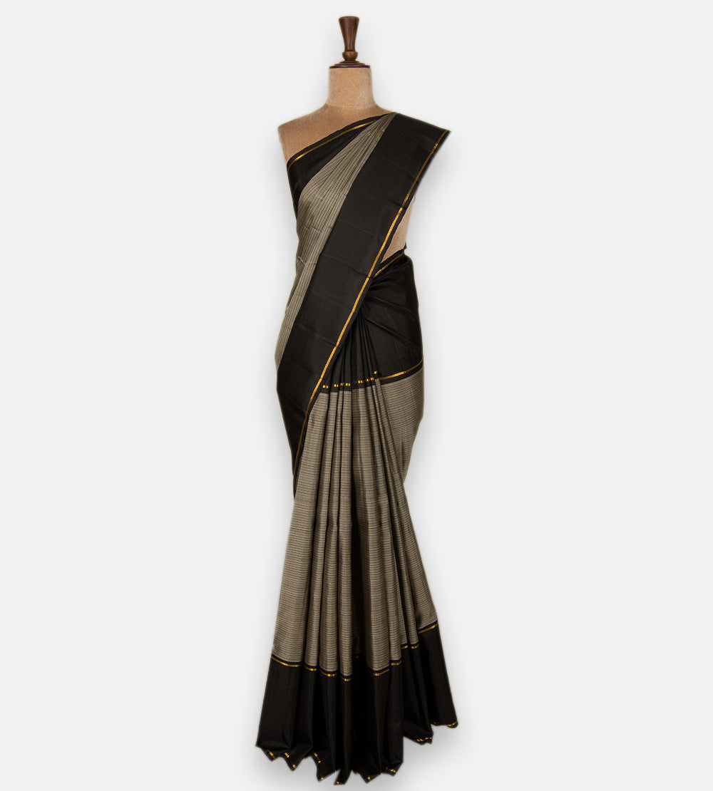 Grey Kanchipuram Silk Saree