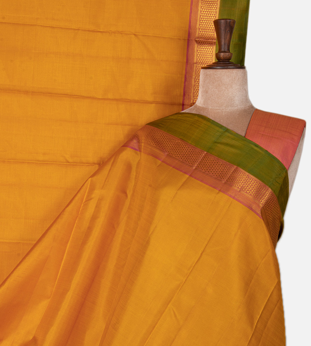 Yellow Kanchipuram Silk Saree