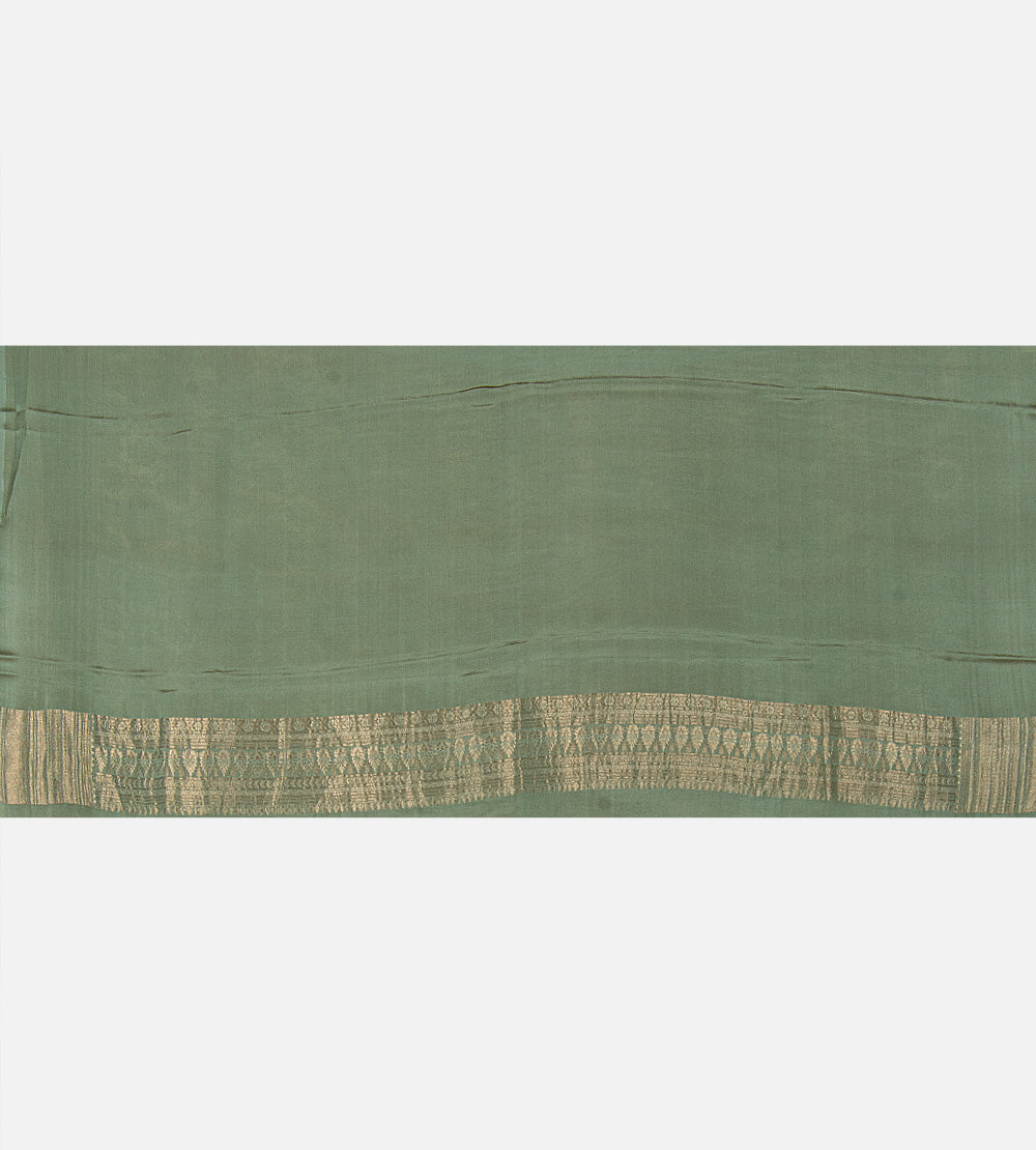 Pastel Blue Banarasi Crepe Saree
