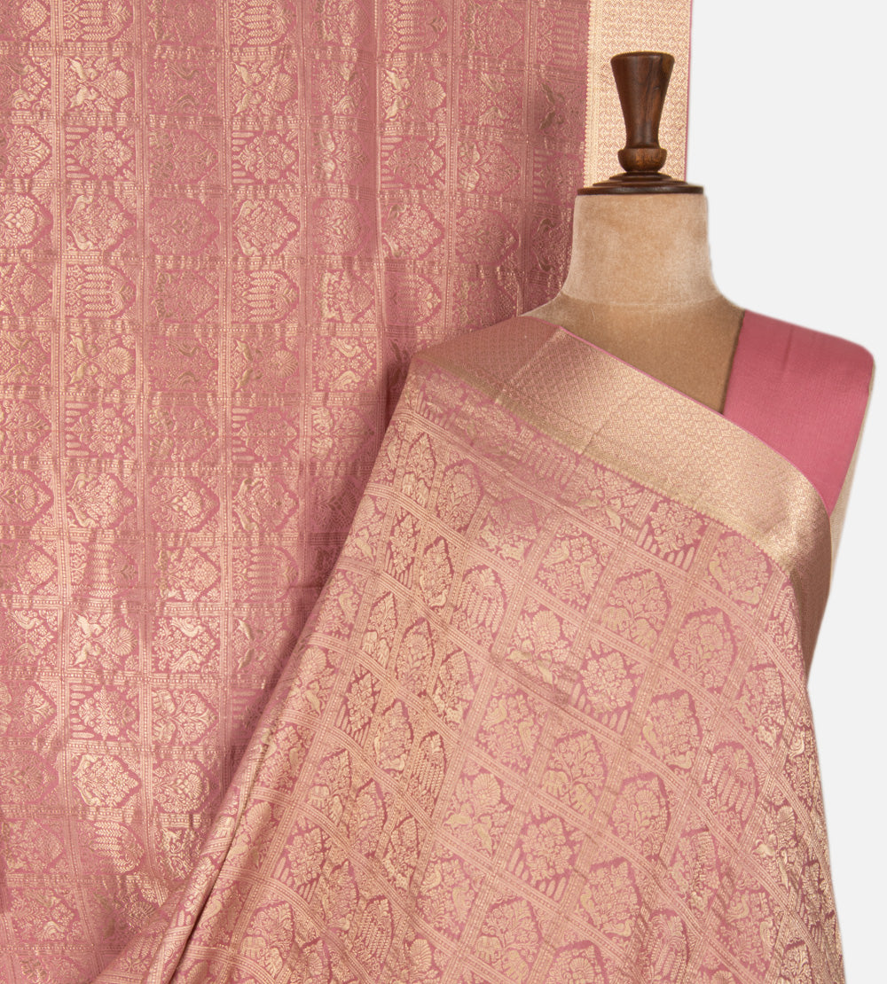 Pink Banarasi Crepe Saree