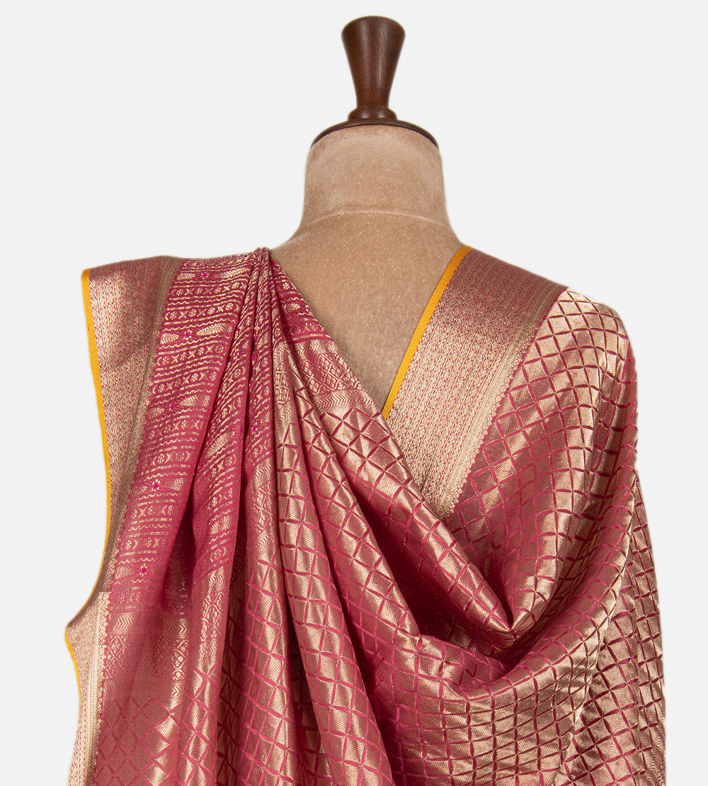 Pink Banarasi Crepe Saree