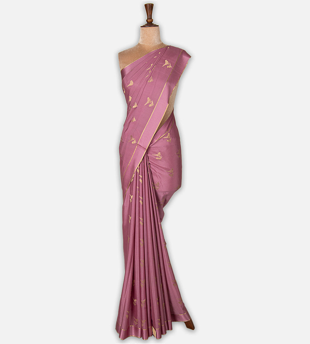 Light Pink Mysore Crepe Saree