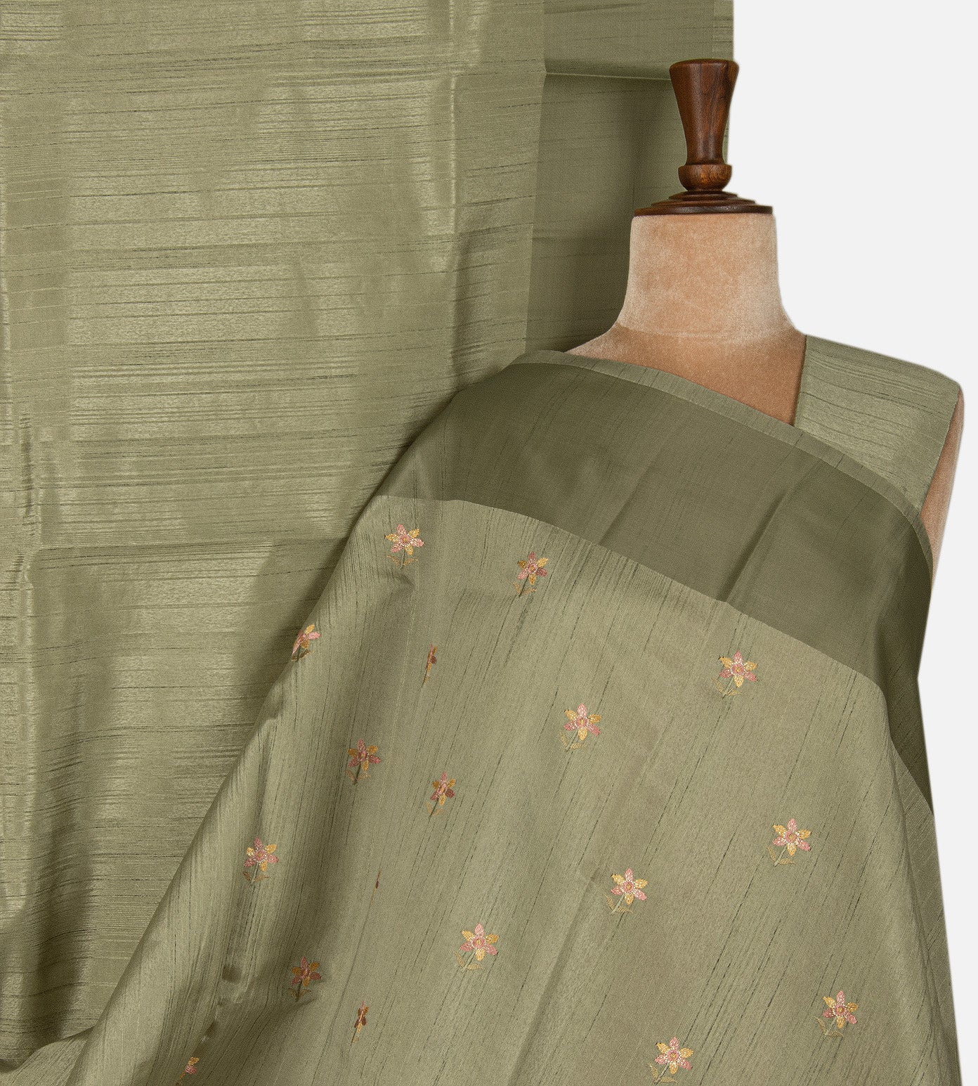 Green Semi Tussar Saree