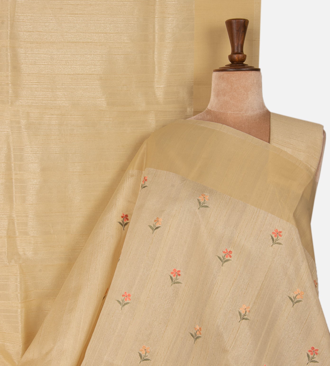 Beige Semi Tussar Saree
