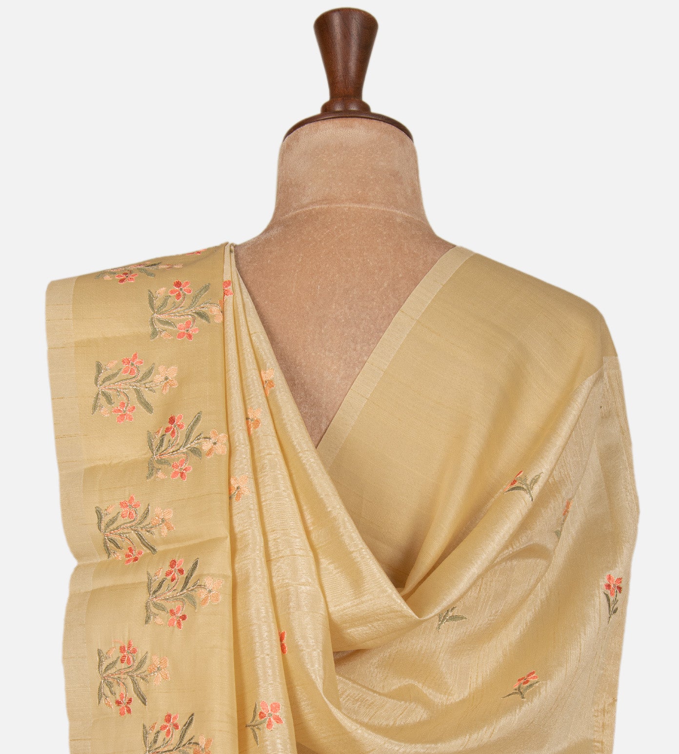 Beige Semi Tussar Saree