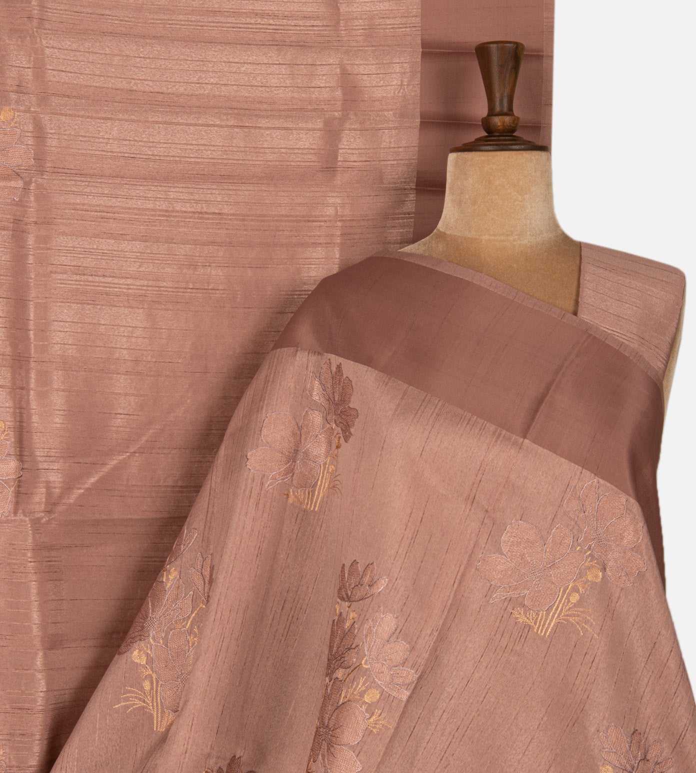 Rose Gold Semi Tussar Saree