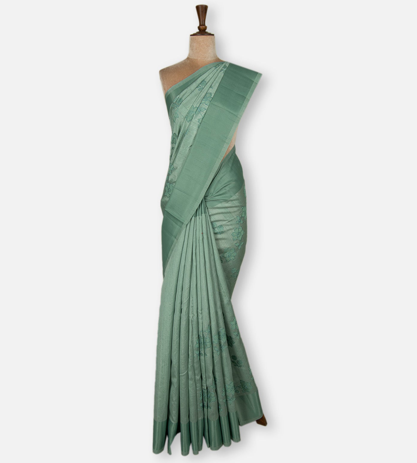 Sea Blue Semi Tussar Saree