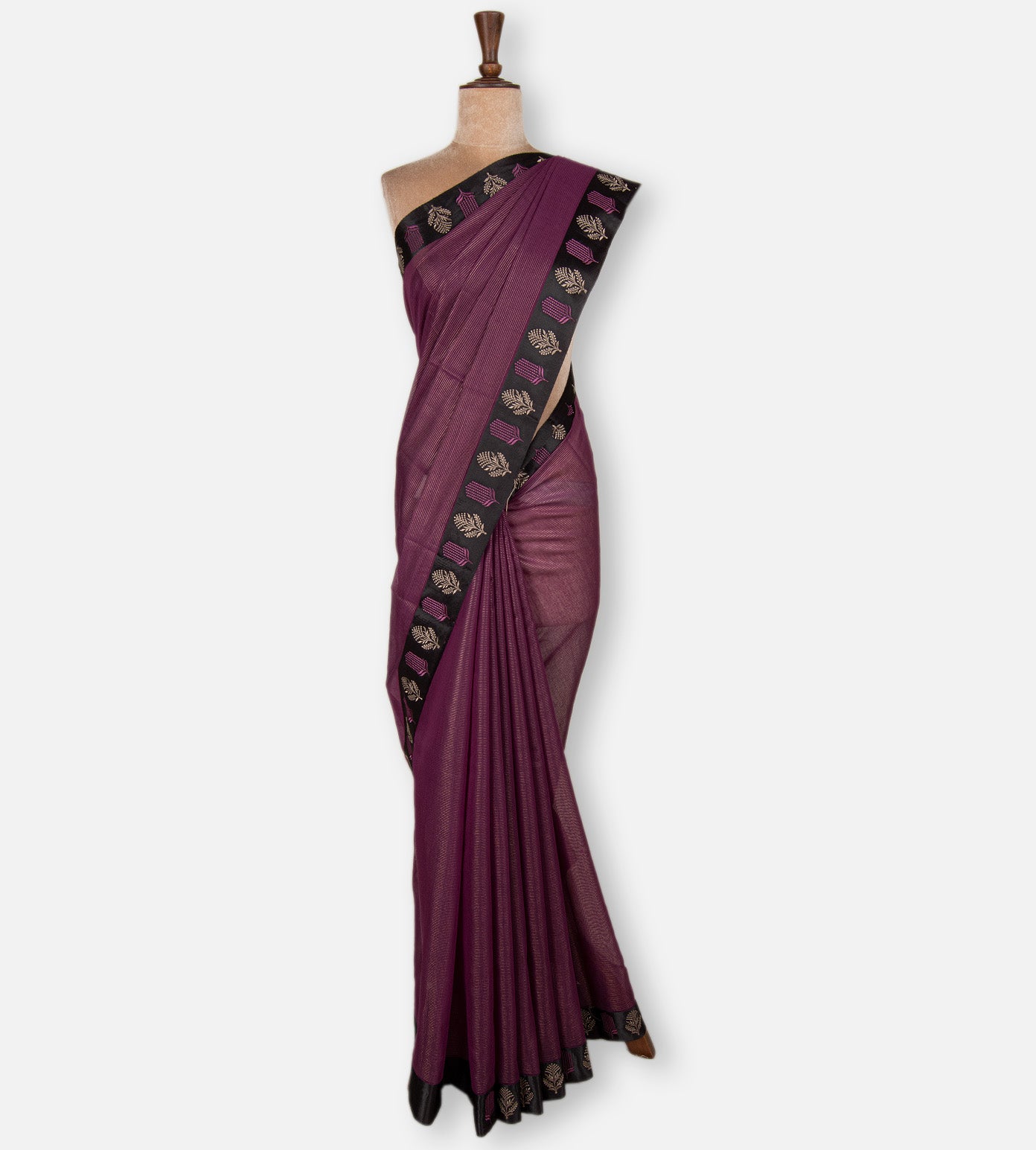 Dark Pink Semi Tussar Saree