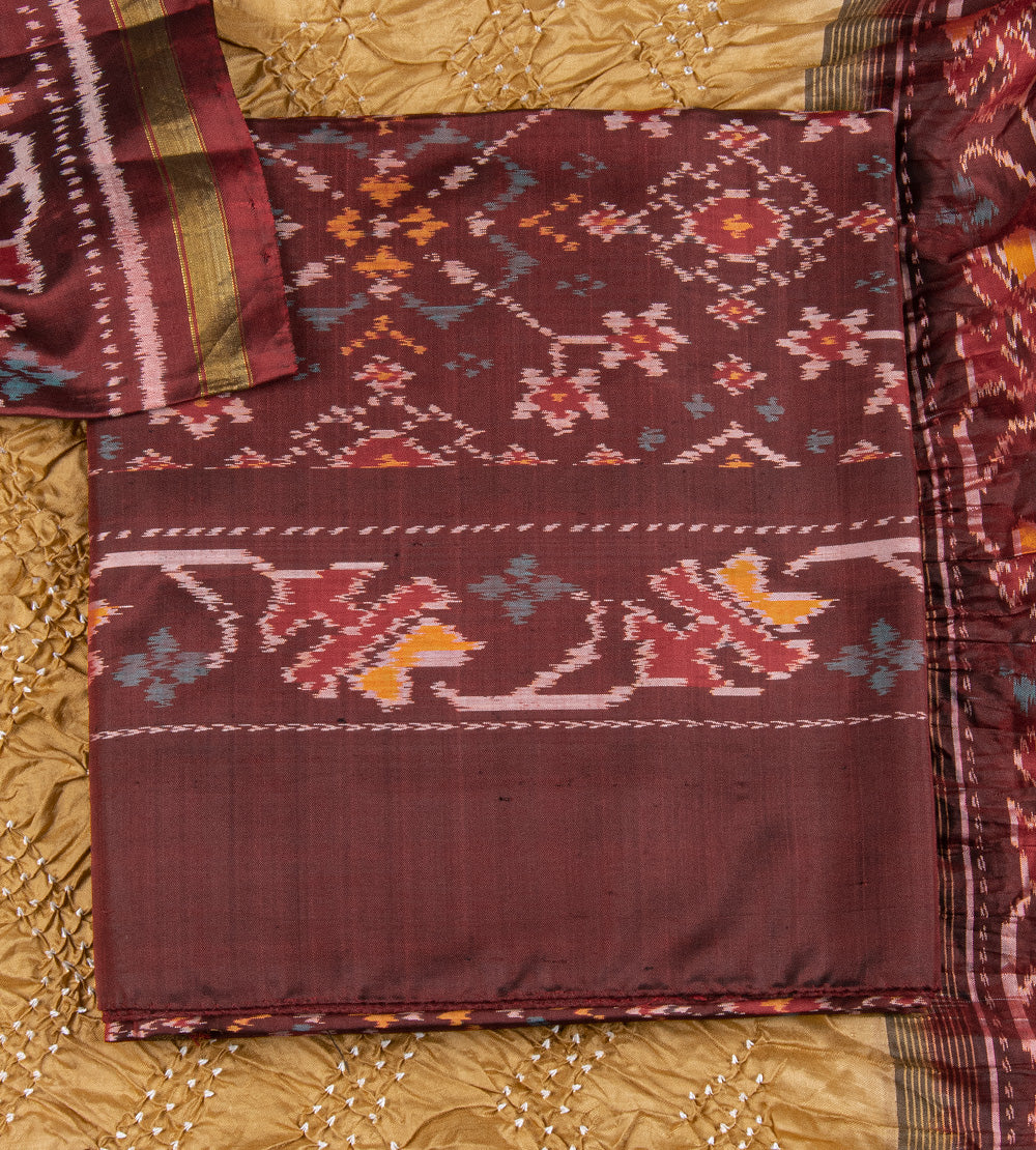 Deep Maroon Patola Silk Salwar
