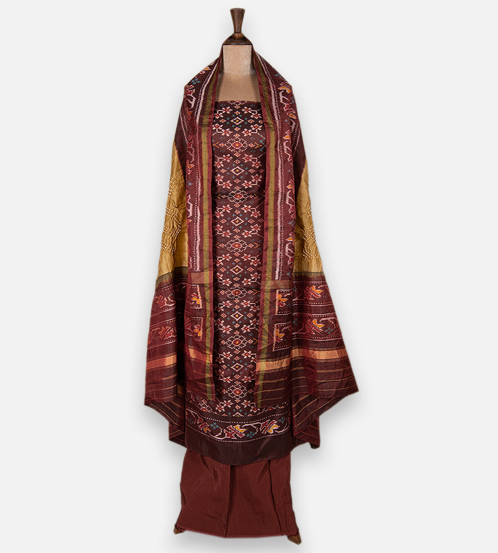 Deep Maroon Patola Silk Salwar