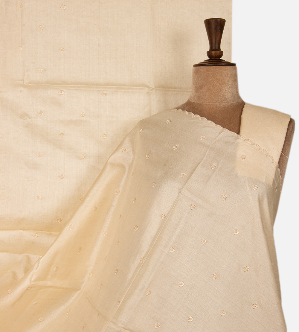 Light Beige Tussar Saree