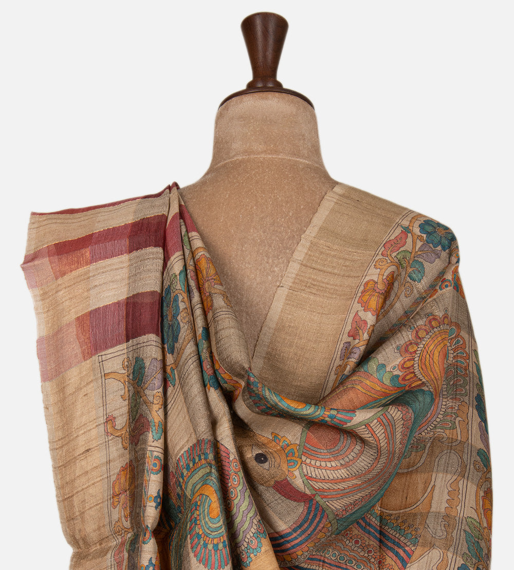 Multicolour Tussar Saree
