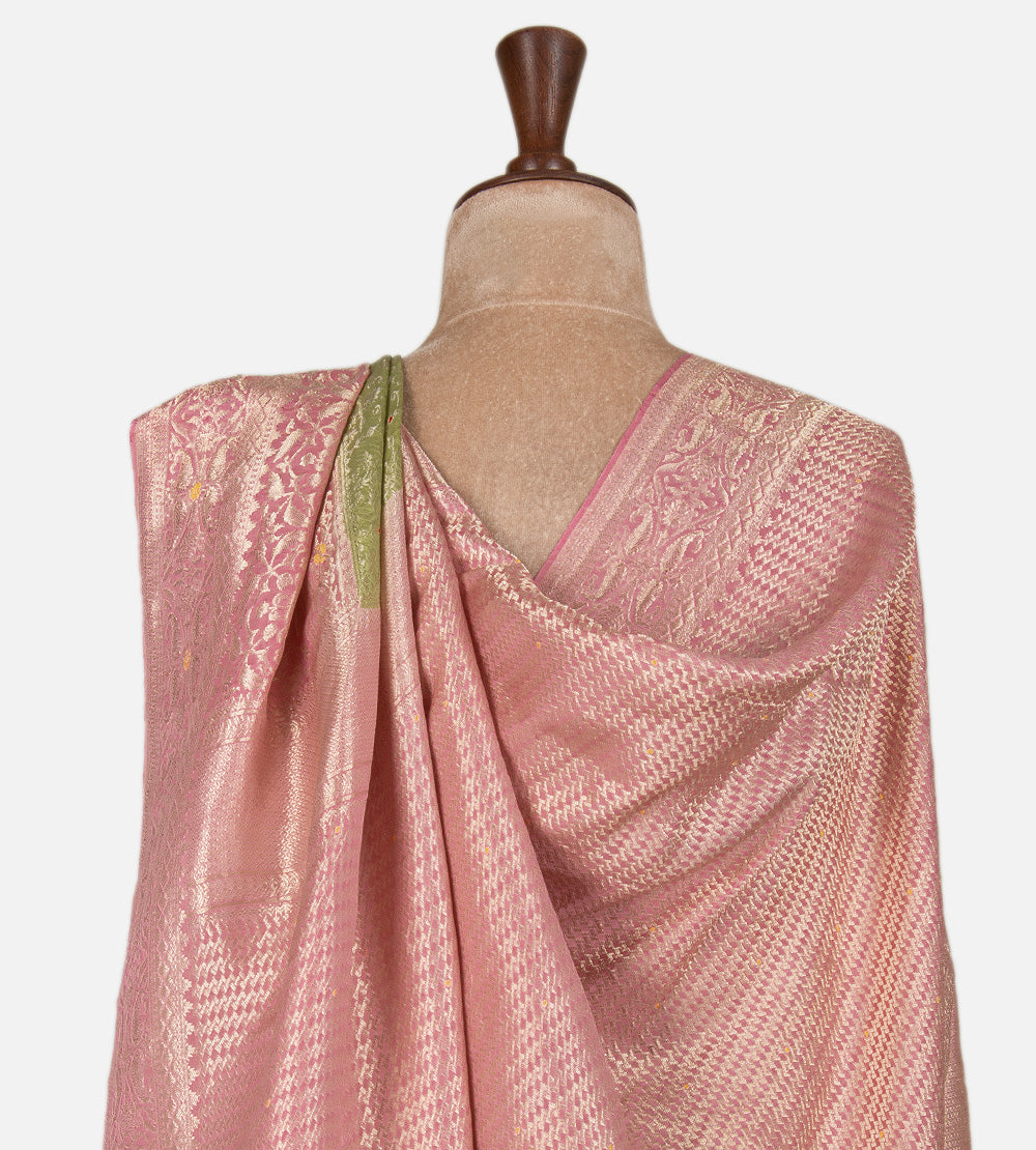 Green Banarasi Crepe Saree