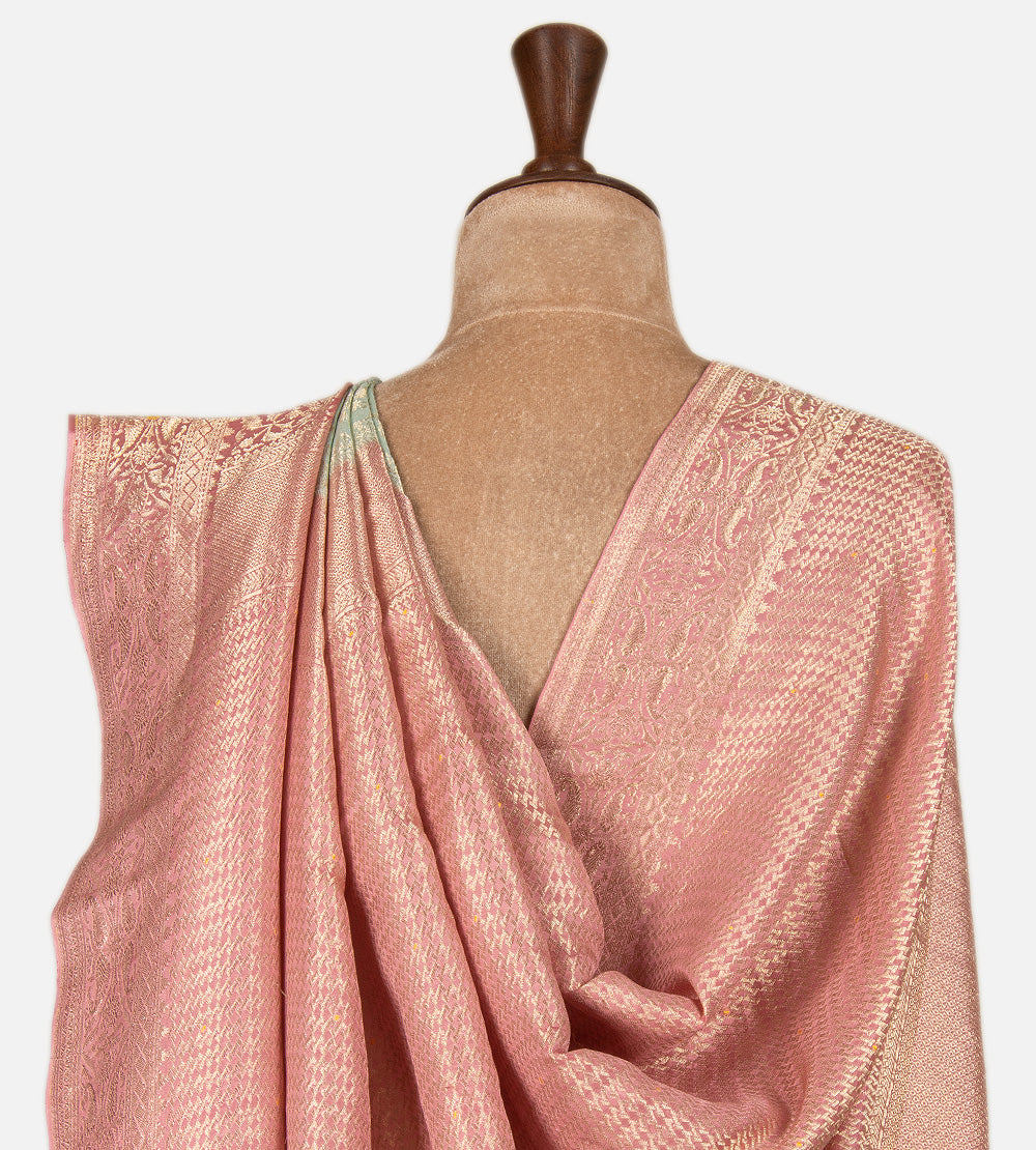 Pastel Blue Banarasi Crepe Saree