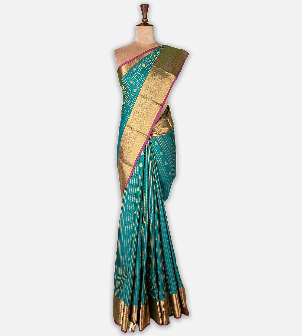 Deep Teal Soft Silk Saree