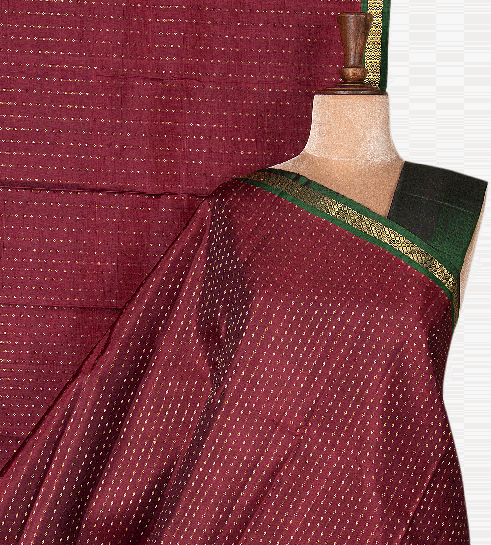 Maroon Pink Kanchipuram Silk Saree