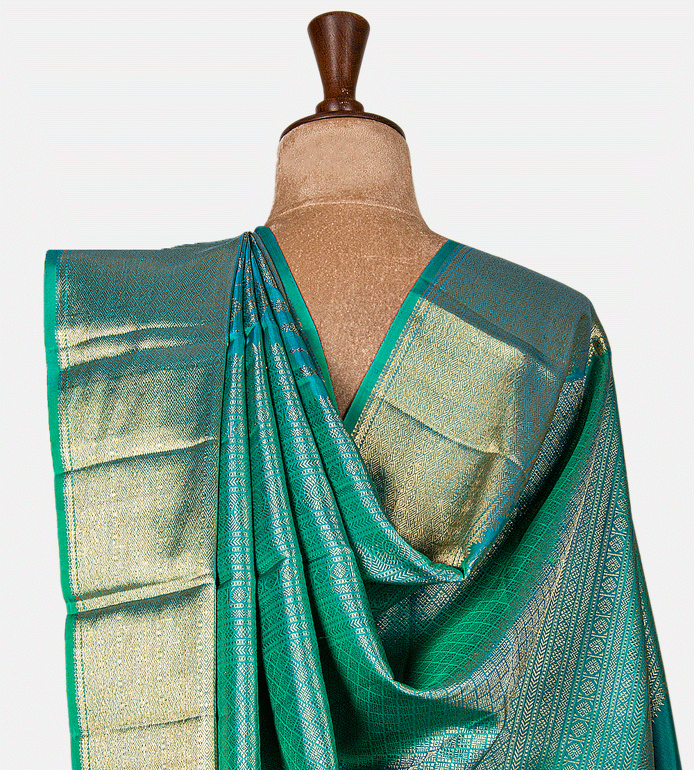 Turquoise Blue Kanchipuram Silk Saree