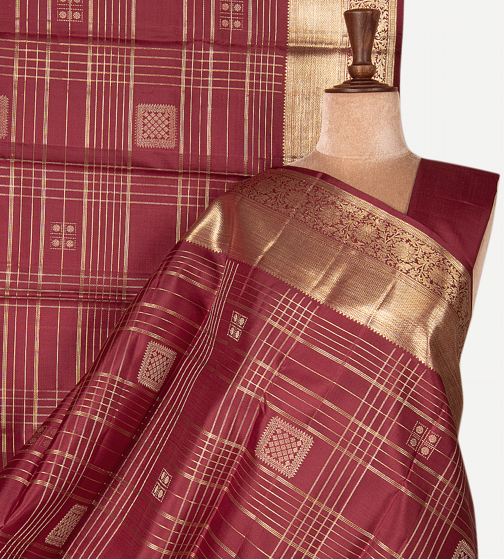 Maroon Kanchipuram Silk Saree