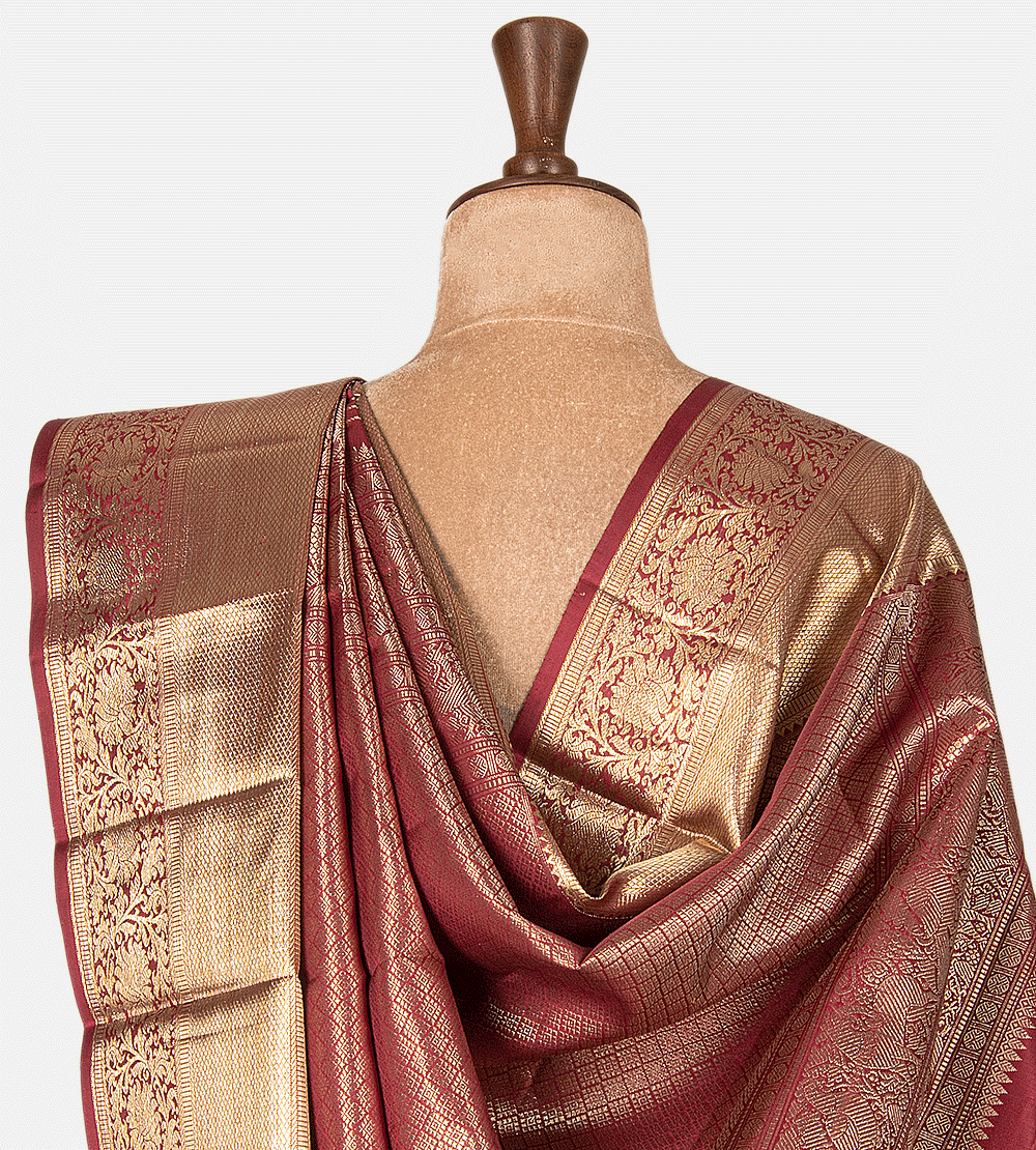 Maroon Kanchipuram Silk Saree