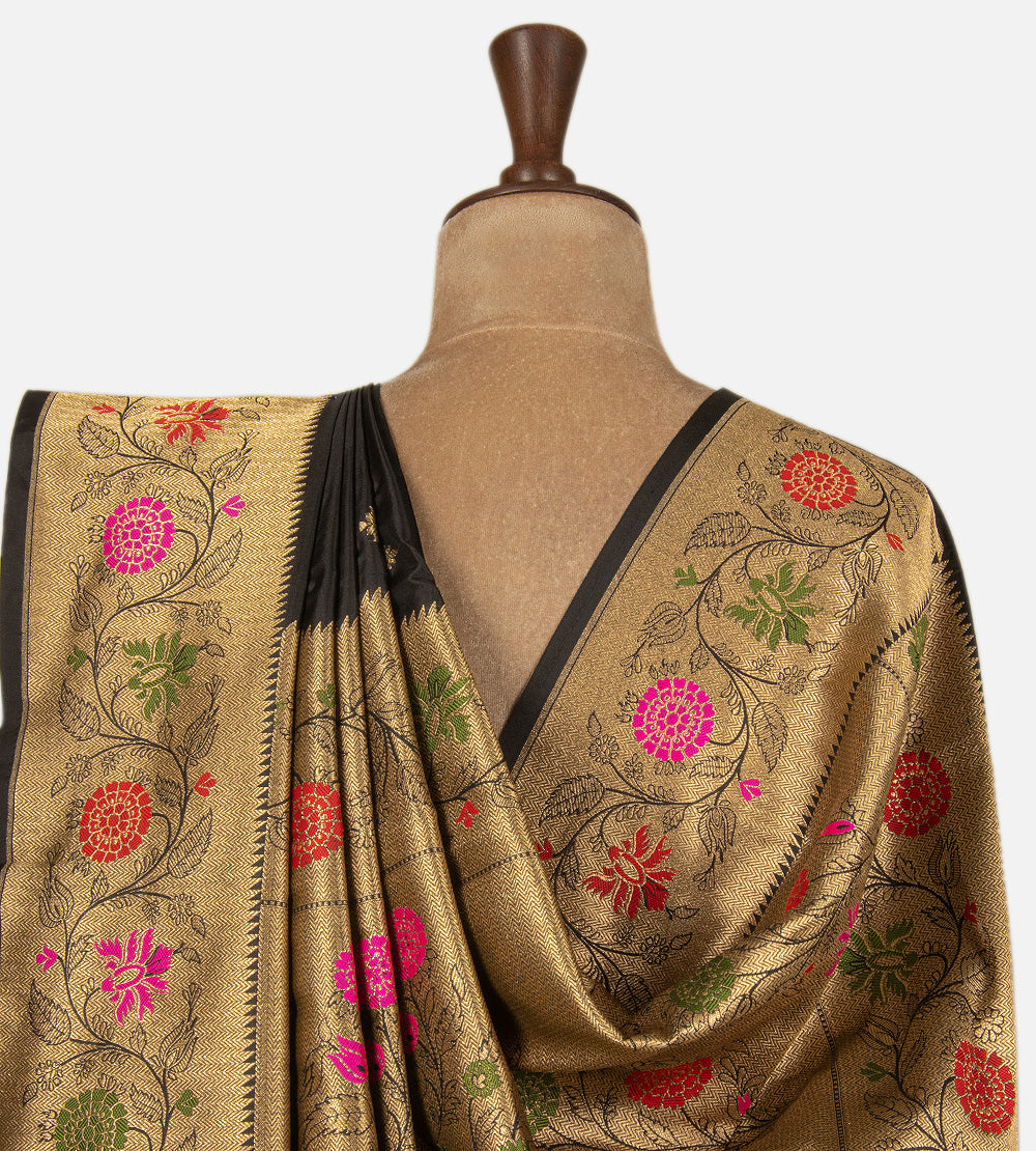 Black Banarasi Silk Saree