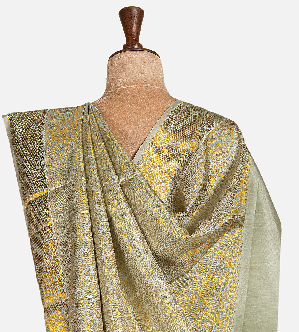 Pastel Green Kanchipuram Silk Saree