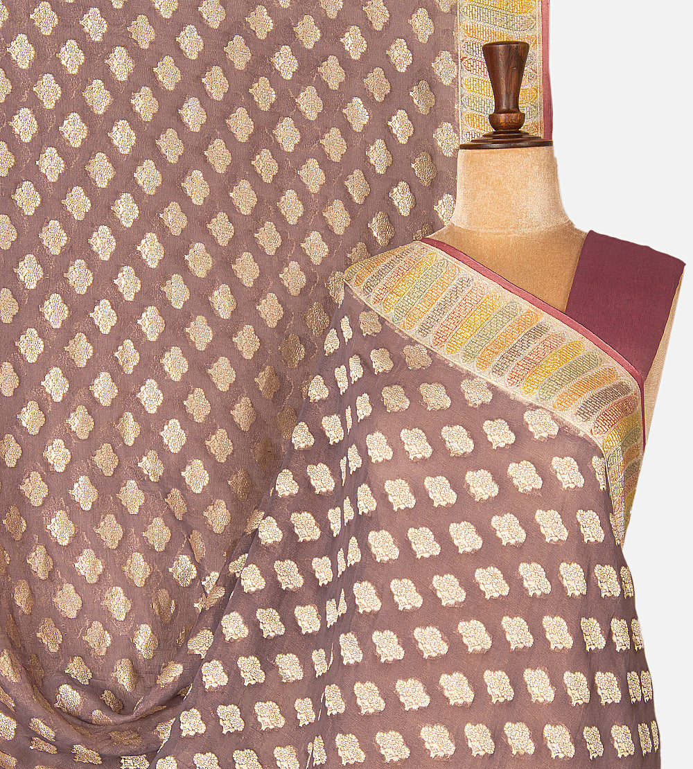 Muted Mauve Banarasi Georgette Saree