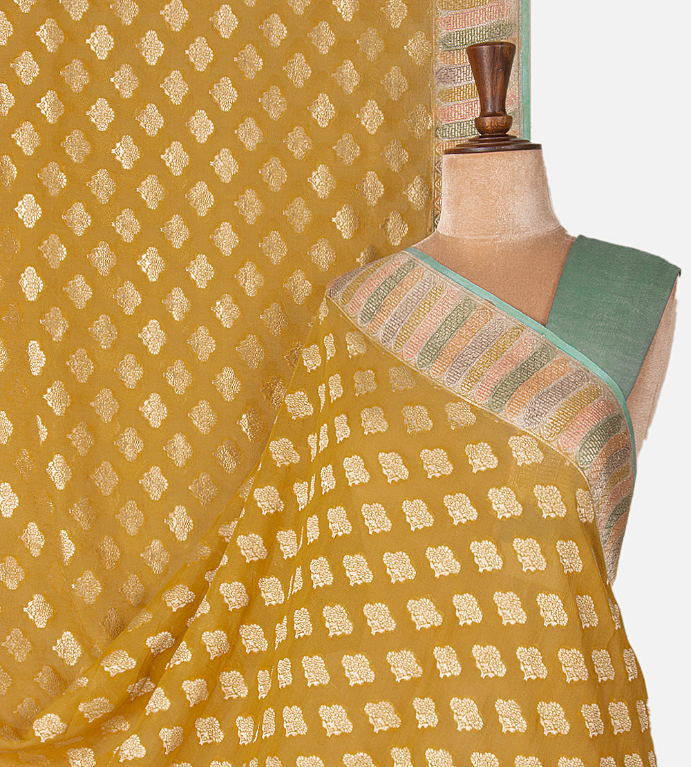 Gold Colour Banarasi Georgette Saree