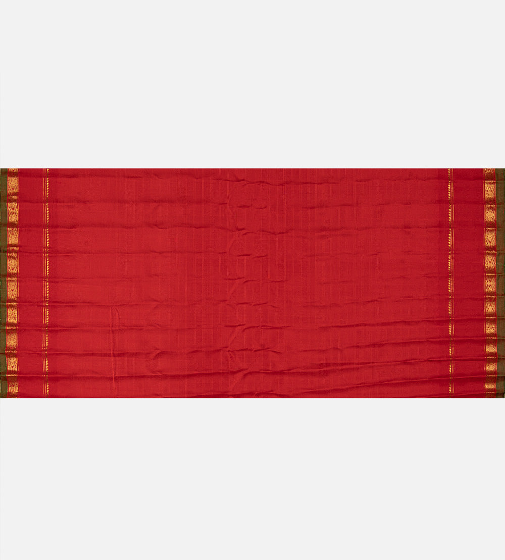 Creme Gadwal Silk Saree