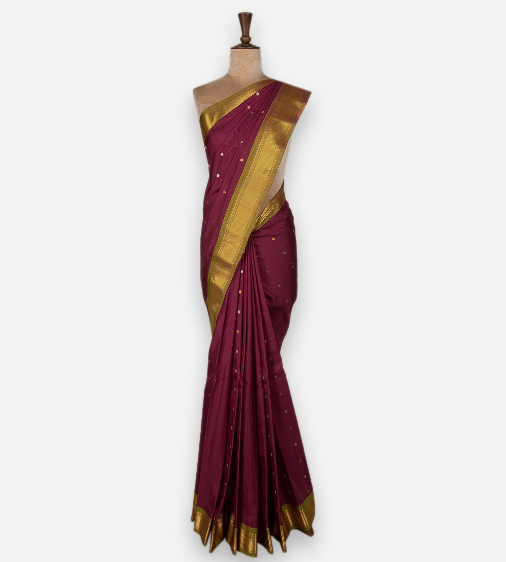 Dark Pink Gadwal Silk Saree