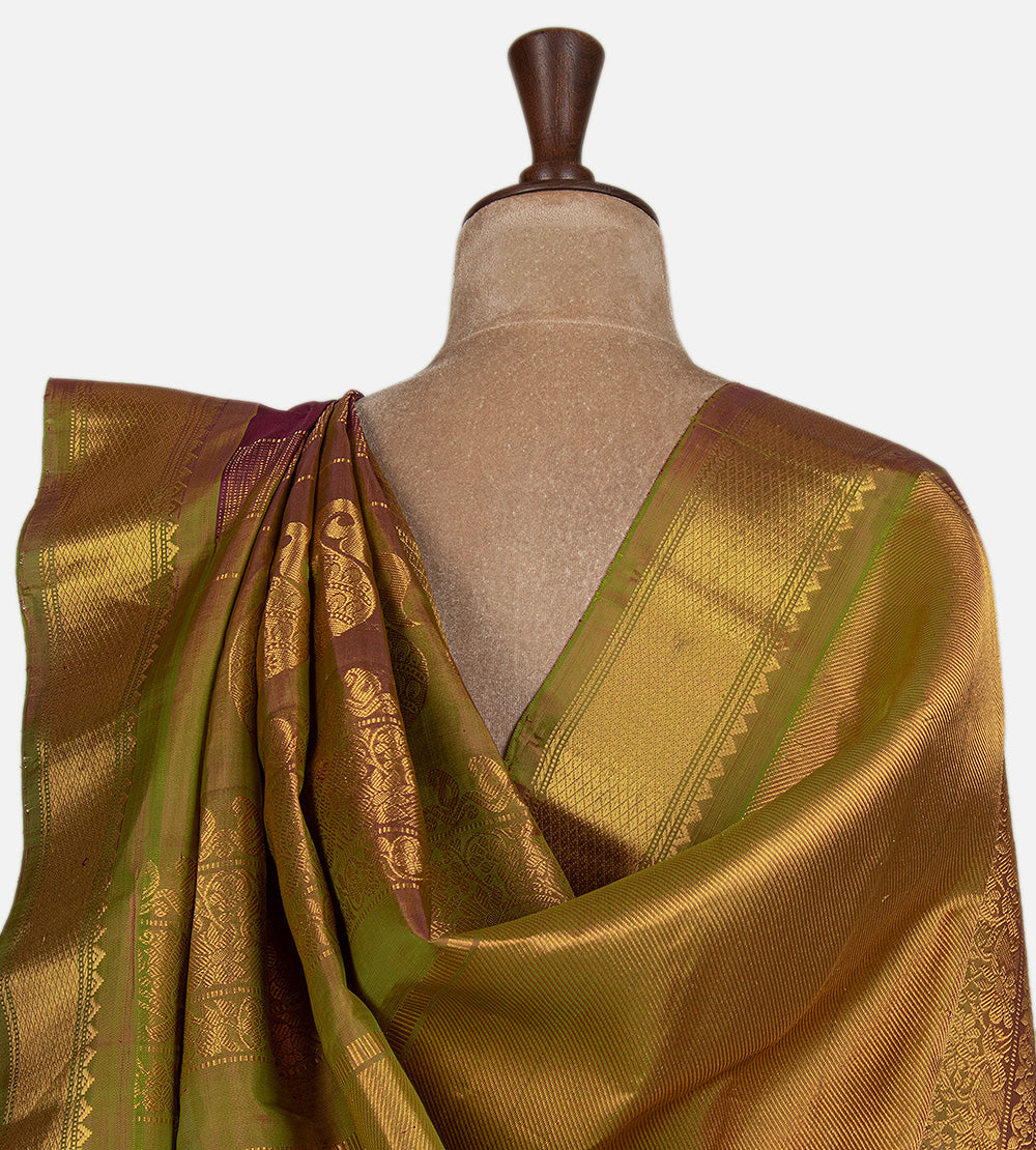 Dark Pink Gadwal Silk Saree