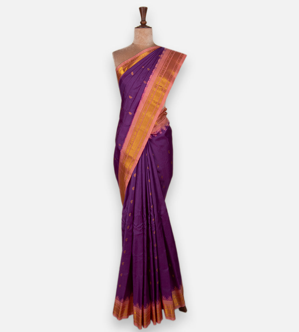 Purple Gadwal Silk Saree